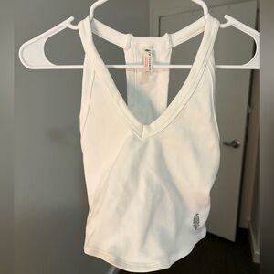 Free people White Ribbed Tank Top